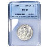 1941 Walking Liberty Half Dollar NNC MS66