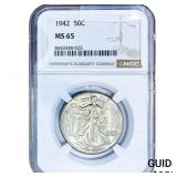 1942 Walking Liberty Half Dollar NGC MS65