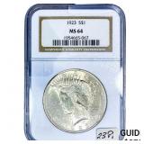1923 Silver Peace Dollar NGC MS64