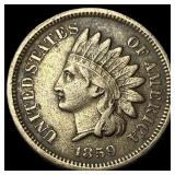 1859 Copper-Nickel Indian Head Cent NEARLY UNCIRCU