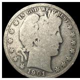 1901-S Silver Barber Half Dollar NICELY CIRCULATED