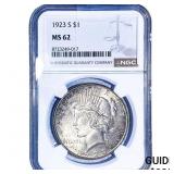 1923-S Silver Peace Dollar NGC MS62