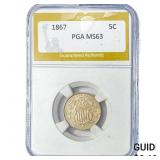 1867 Shield Nickel PGA MS63