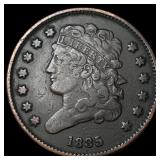 1835 Braided Hair Half Cent NEARLY UNCIRCULATED
