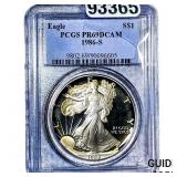 1986-S Silver Eagle PCGS PR69 DCAM