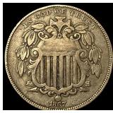 1867 Shield Nickel LIGHTLY CIRCULATED