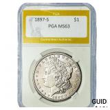 1897-S Morgan Silver Dollar PGA MS63
