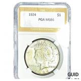 1924 Silver Peace Dollar PGA MS66