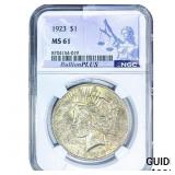 1923 Silver Peace Dollar NGC MS61