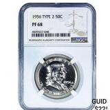 1956 T2 Franklin Half Dollar NGC PF68