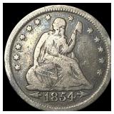 1854 Arrows Seated Liberty Quarter NICELY CIRCULAT