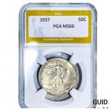 1937 Walking Liberty Half Dollar PGA MS66