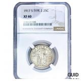 1917-S Standing Liberty Quarter NGC XF40 Type 2
