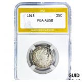 1913 Barber Quarter PGA AU58