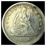 1876-S Silver Seated Liberty Quarter CLOSELY UNCIR