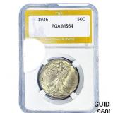1936 Walking Liberty Half Dollar PGA MS64