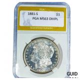 1881-S Morgan Silver Dollar PGA MS63 DMPL