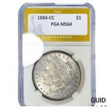 1884-CC Morgan Silver Dollar PGA MS64