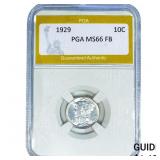 1929 Mercury Silver Dime PGA MS66 FB