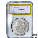 1886-O Morgan Silver Dollar PGA MS63