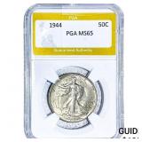 1944 Walking Liberty Half Dollar PGA MS65