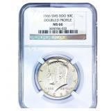 1966 Kennedy Half Dollar NGC MS66 DDO Dbl. Profile