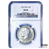 1967 Kennedy Half Dollar NGC MS68 SMS