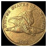 1858 Copper-Nickel Flying Eagle Cent CLOSELY UNCIR