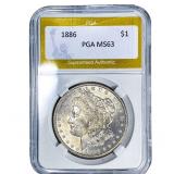 1886 Morgan Silver Dollar PGA MS63
