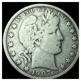 1907-O Silver Barber Half Dollar NICELY CIRCULATED