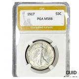 1917 Walking Liberty Half Dollar PGA MS66