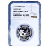 2004S Washington Silver Quarter NGC PF69 Wisconsin