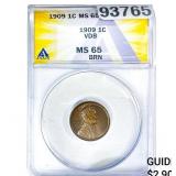 1909 Wheat Cent ANACS AMS65 BRN