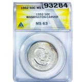1952 Washington Carver Half Dollar ANACS MS63