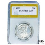 1936 Walking Liberty Half Dollar PGA MS65 DDO