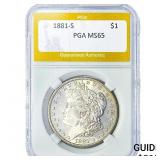 1881-S Morgan Silver Dollar PGA MS65