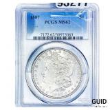 1887 Morgan Silver Dollar PCGS MS62