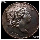 1794 Liberty Cap Half Cent NEARLY UNCIRCULATED
