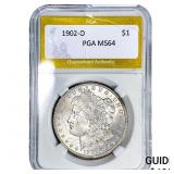 1902-O Morgan Silver Dollar PGA MS64