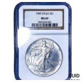 1989 Silver Eagle NGC MS69