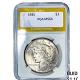1935 Silver Peace Dollar PGA MS64