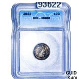 1911 Barber Dime ICG MSS60