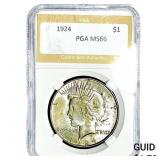 1924 Silver Peace Dollar PGA MS66