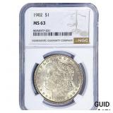 1902 Morgan Silver Dollar NGC MS63