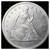 1860-O Silver Seated Liberty Dollar NEARLY UNCIRCU
