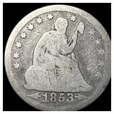 1853 Arrows Seated Liberty Quarter NICELY CIRCULAT