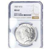 1927-D Silver Peace Dollar NGC MS62
