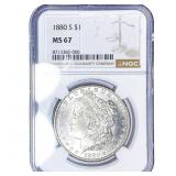 1880-S Morgan Silver Dollar NGC MS67