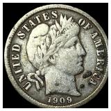 1909-D Silver Barber Dime NEARLY UNCIRCULATED