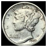 1920-D Silver Mercury Dime CHOICE AU